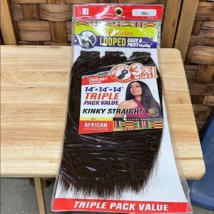 X-Pression African Collection Kinky Straight Hair - Black Red